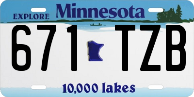 MN license plate 671TZB