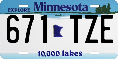 MN license plate 671TZE