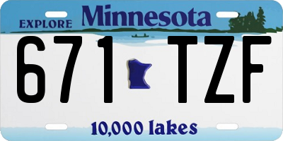 MN license plate 671TZF