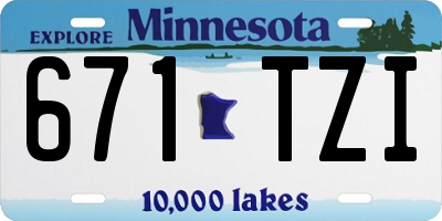 MN license plate 671TZI