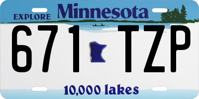 MN license plate 671TZP