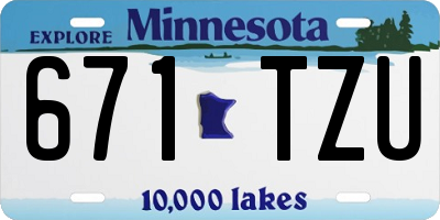 MN license plate 671TZU