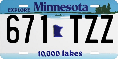 MN license plate 671TZZ