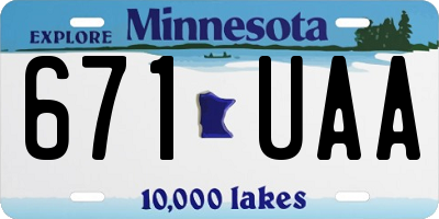 MN license plate 671UAA