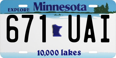 MN license plate 671UAI