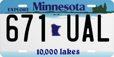 MN license plate 671UAL
