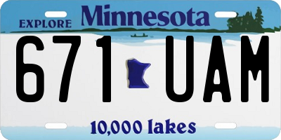 MN license plate 671UAM