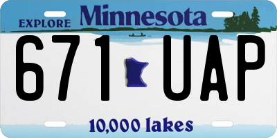MN license plate 671UAP