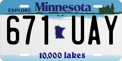 MN license plate 671UAY