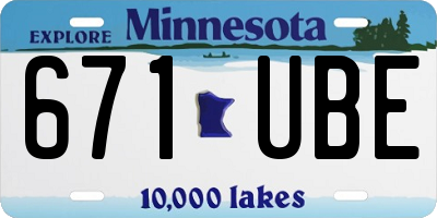 MN license plate 671UBE