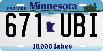 MN license plate 671UBI
