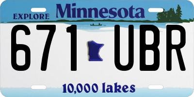MN license plate 671UBR