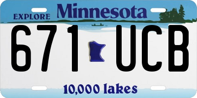 MN license plate 671UCB