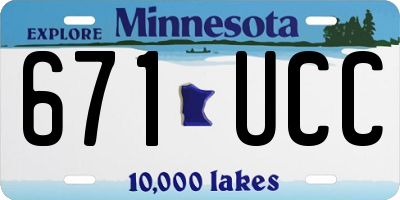 MN license plate 671UCC