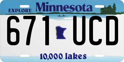 MN license plate 671UCD