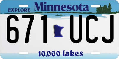 MN license plate 671UCJ