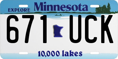 MN license plate 671UCK