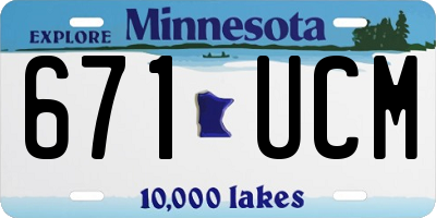 MN license plate 671UCM