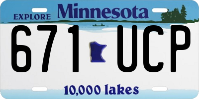 MN license plate 671UCP