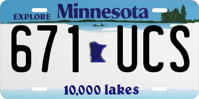 MN license plate 671UCS