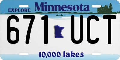 MN license plate 671UCT