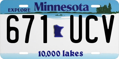 MN license plate 671UCV