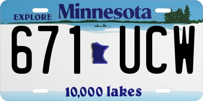 MN license plate 671UCW