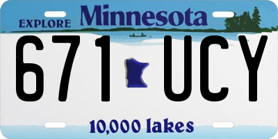 MN license plate 671UCY