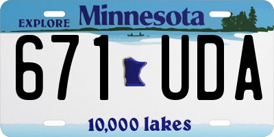 MN license plate 671UDA