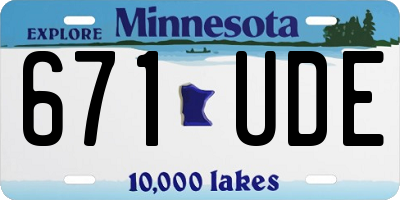 MN license plate 671UDE