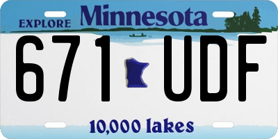 MN license plate 671UDF