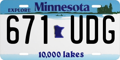 MN license plate 671UDG