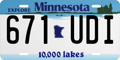 MN license plate 671UDI