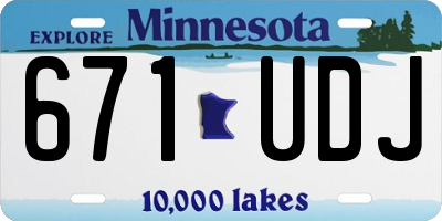 MN license plate 671UDJ