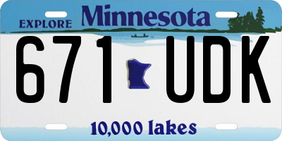 MN license plate 671UDK