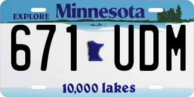 MN license plate 671UDM