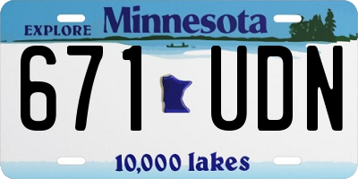 MN license plate 671UDN