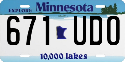 MN license plate 671UDO