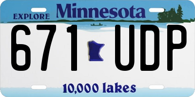 MN license plate 671UDP