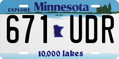 MN license plate 671UDR
