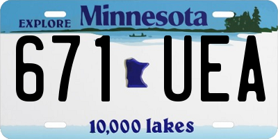 MN license plate 671UEA