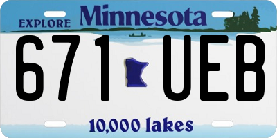 MN license plate 671UEB