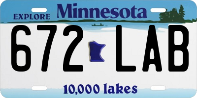 MN license plate 672LAB