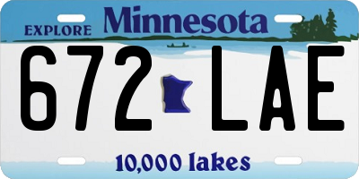 MN license plate 672LAE