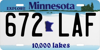 MN license plate 672LAF