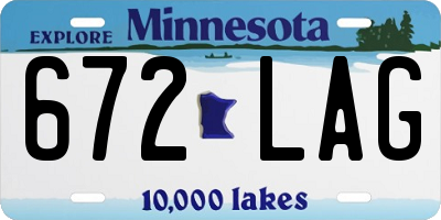 MN license plate 672LAG