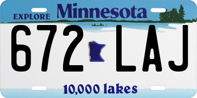 MN license plate 672LAJ