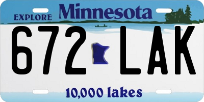 MN license plate 672LAK