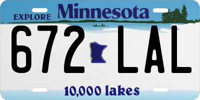 MN license plate 672LAL