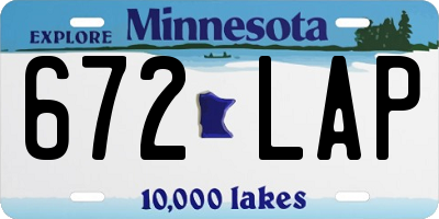 MN license plate 672LAP